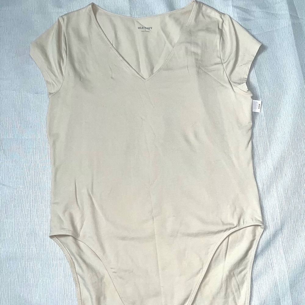 Old Navy Cream Fitted Bodysuit